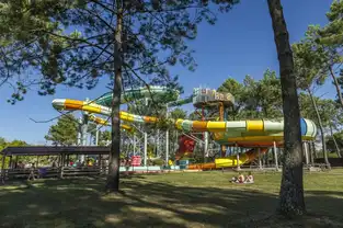 Vue d'ensemble sous les pins à Aqualand Bassin d'Arcachon – © Aqualand Bassin d'Arcachon