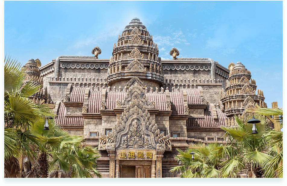 Décor inspiré d’Angkor à Fantawild Asian Legend Nanning — © Fantawild Asian Legend Nanning