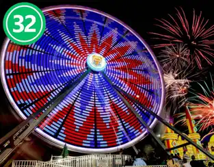 Electra Wheel et feu d’artifice à Palace Playland — © Palace Playland