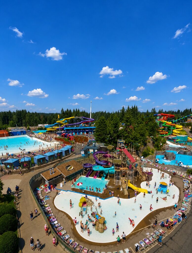 Vue aérienne du parc aquatique à Wild Waves — © Wild Waves