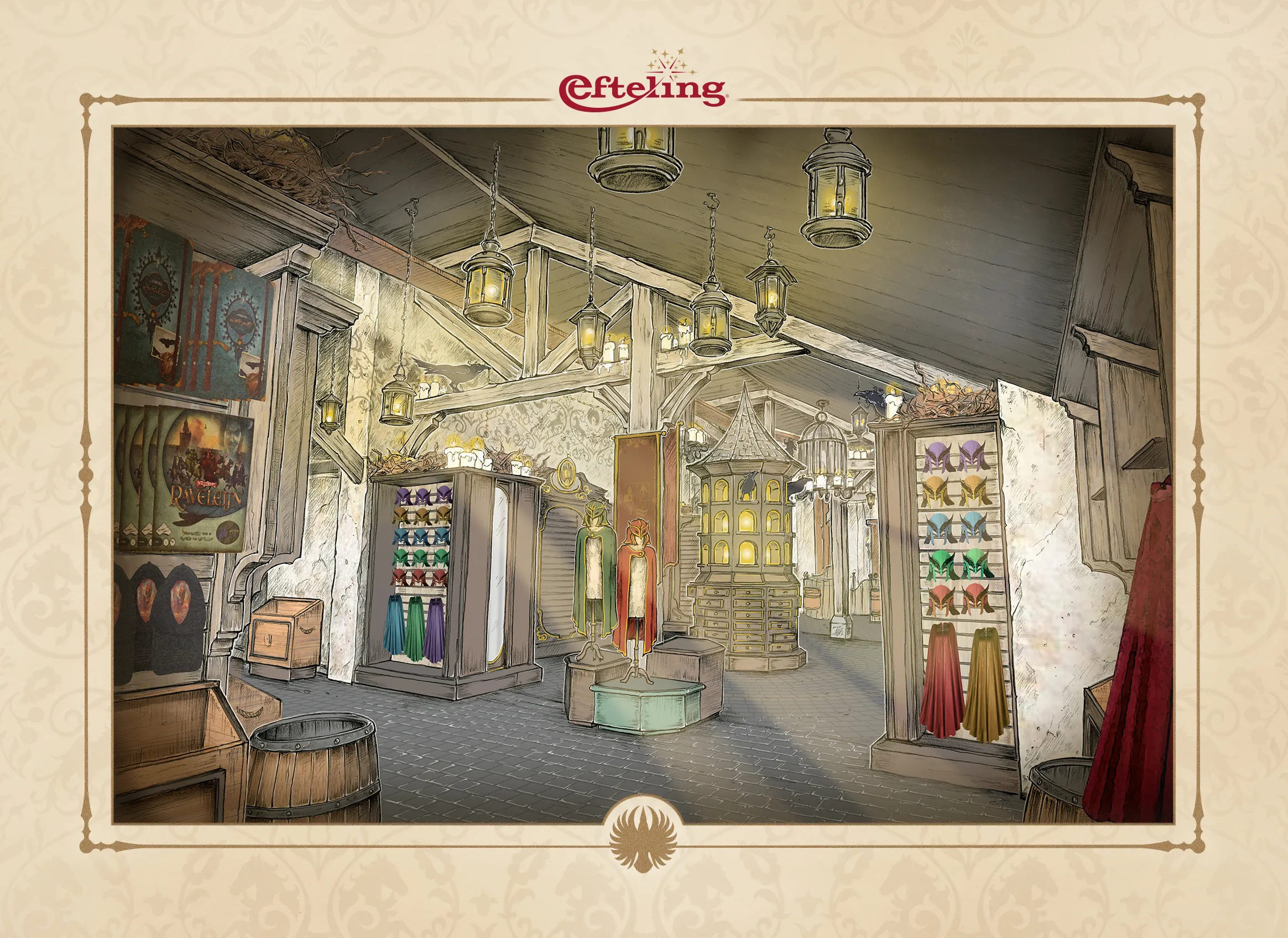 Croquis de la boutique In den Ravenkorf à Raveleijn, Efteling – © Efteling
