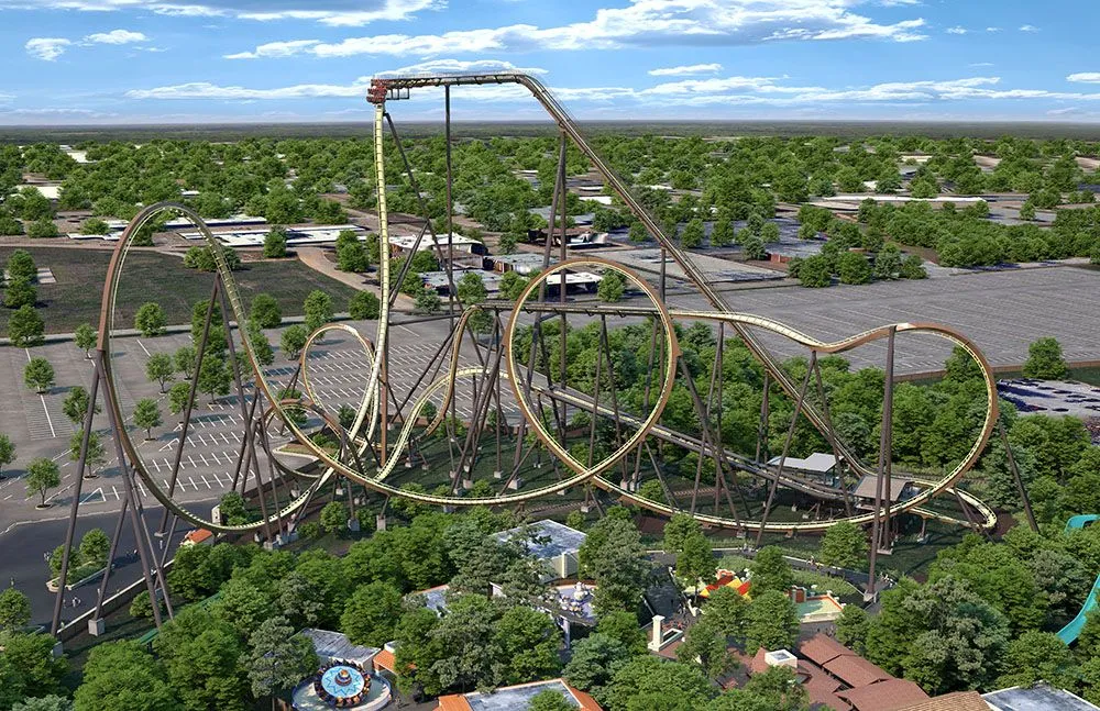 Le village espagnol Rancho de la Tormenta et le parcours du coaster