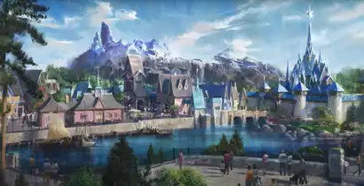 Découvrez l'évolution des travaux de la zone La Reine des Neiges à Disneyland Paris !