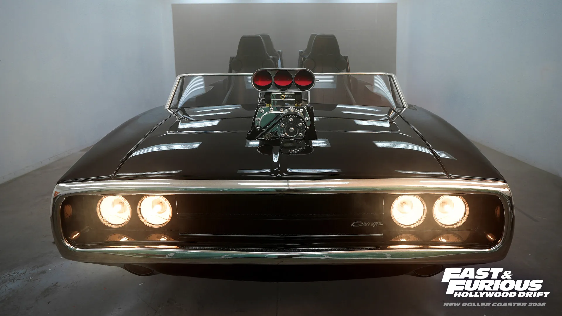 Le véhicule Dodge Charger de Fast & Furious: Hollywood Drift – © Universal Studios Hollywood