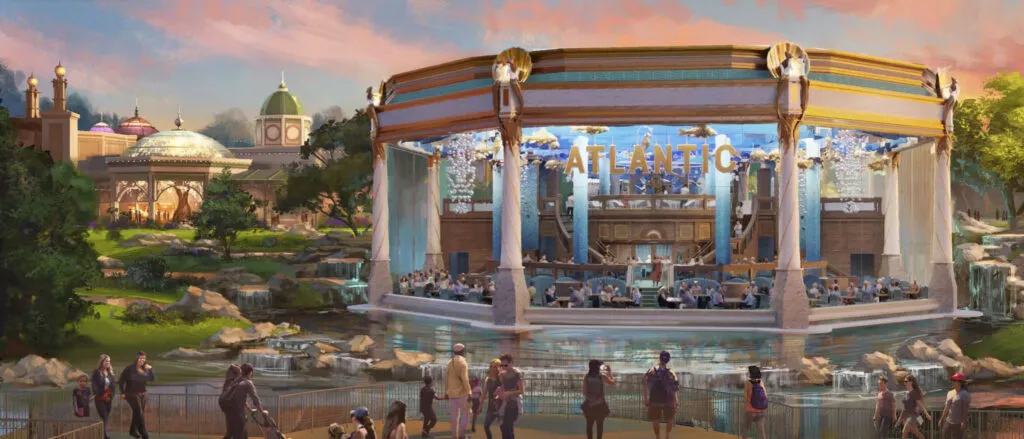 Concept Art du prochain restaurant Atlantis au Universal Epic Universe