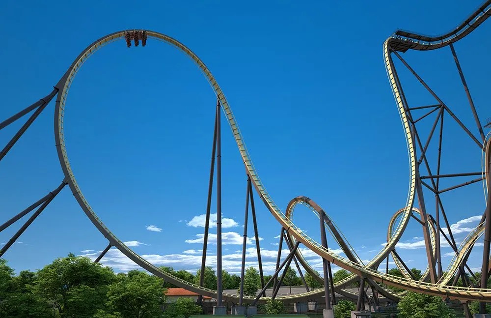 Le looping vertical record de 55 mètres de Tormenta Rampaging Run