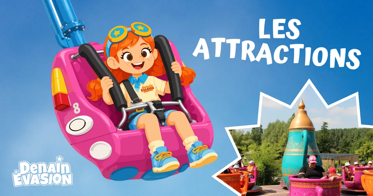 Visuel des attractions du parc Denain Évasion