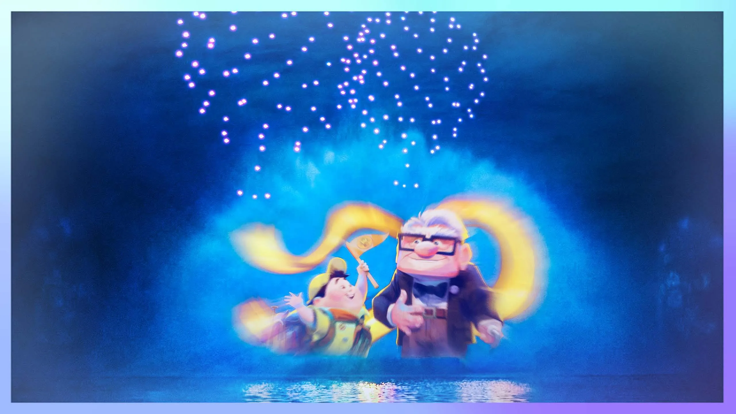 Disney Cascade of Lights, le spectacle nocturne sur le lac d'Adventure Bay à Disney Adventure World