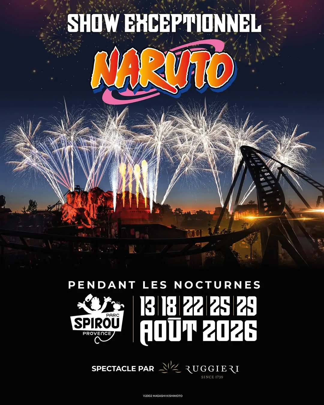 Affiche du show Naruto des Nocturnes – © Parc Spirou Provence