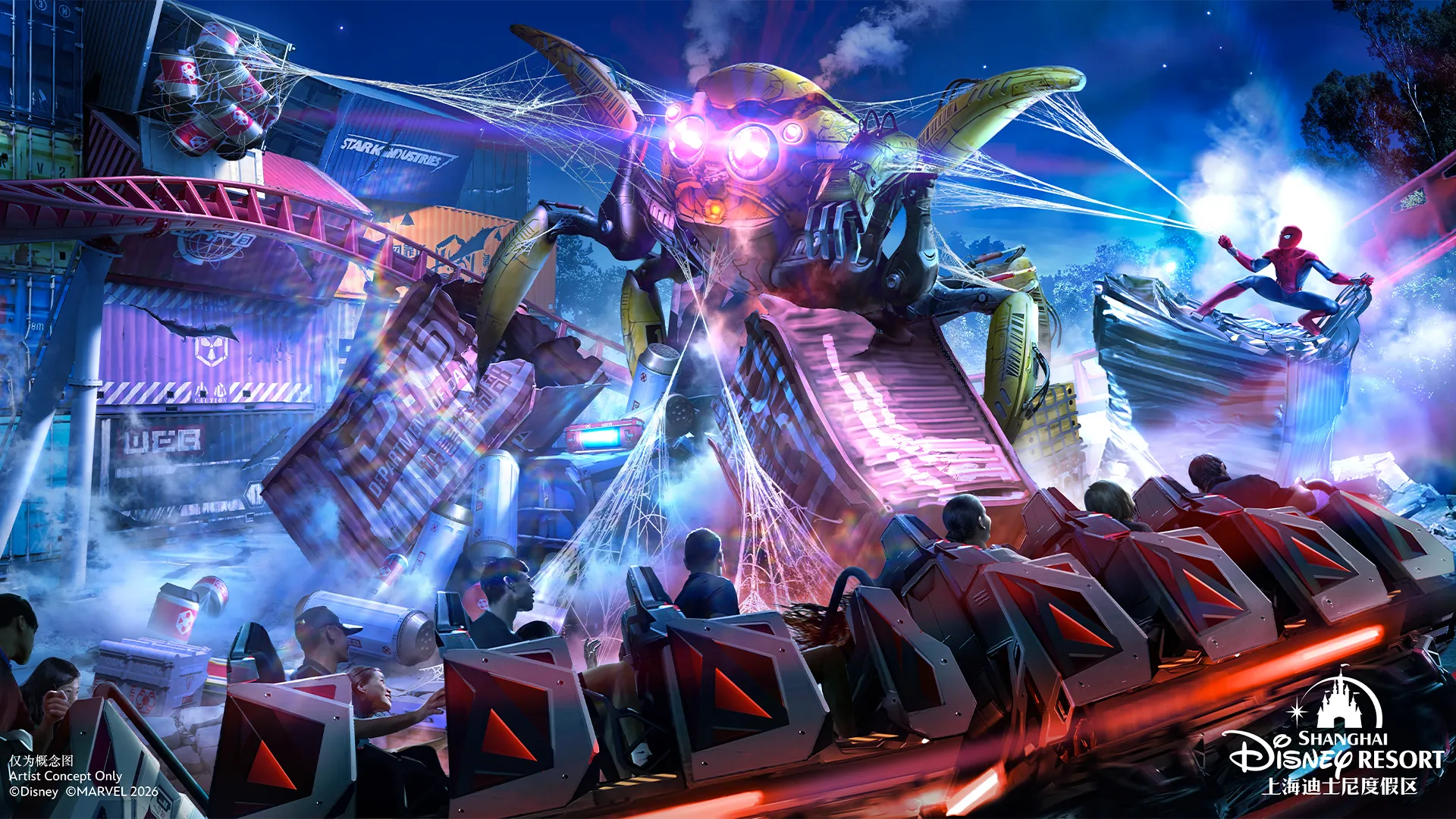 Futur land Spider-Man à Shanghai Disneyland – © Disney / Marvel
